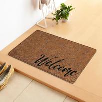 Brown Doormat Carpet Welcome Message Anti Slip Carpet Home Decoration Warm Living Room Bedroom Anti Slip Entrance Carpet 50x80CM beige