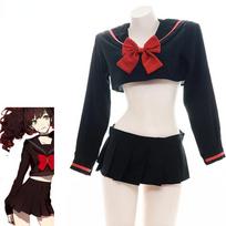 Japanese Anime Student Sailor School Uniform Costume Swimwear Pool Party Cosplay One Size white