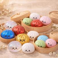 1PC Squishy Dumpling Stress Ball, Bun Shape Hand Relaxation Toy, Party Favor Gift for Halloween Christmas brown