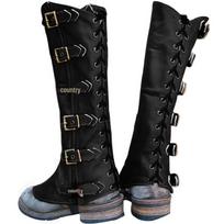 Medieval European Viking Knight Cosplay Leg Guards and Shoe Covers juoda