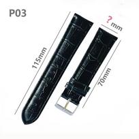 Lychee Grain Faux PU Leather Watch Strap 14-24mm Wristband Width: 14mm black