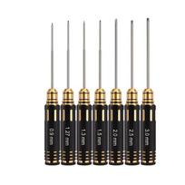 ABBP-RC Hex Screw Driver Set-7PCS Car Tool Kit 0.9, 1.27, 1.3, 1.5, 2.0, 2.5, 3.0Mm Hexagon Allen Screwdriver Wrenches Sets gray