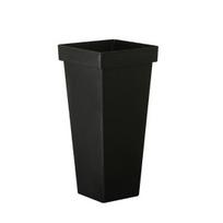 Aukštas gėlių kibiras Modernus plastikinis vazonas Elegantiškas kvadratinis kibiras skintoms gėlėms Gėlių kompozicijai Namų Vestuvių Šventės Stalo puošmena Small juoda
