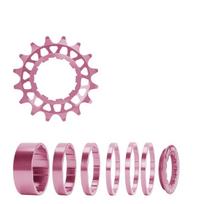 16T 18T Single Speed Cogs Conversion Kits for Multiple Speed Bikes, Single Speed Cassettes with Spacer and Locking Rings rožinė