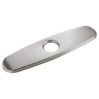 Faucet Plate Hole Cover Tap Cover Deck Plate Faucet Deck Plate Bathroom Faucet Escutcheon Plate 6inch-Brushed nickel white
