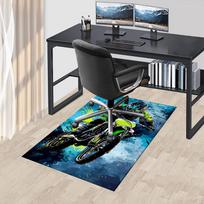 Motorcycle Theme Office Carpet Chair Mat - Large Desk Protector for Home Decor, Sofa Rug, Office Flooring, Gift Idea for Any Room0162A 120cm by 160cm black