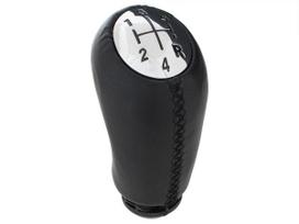Dacia Dokker 2012- Gear Shift Knob 5-Speed Black Leather & Chrome juoda