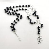 Baphomet Rosary/Mystery Rosary/Baphomet Rosary/Baphomet Rosary Necklace/Satan Goat Mendes Gift Altar Necklace white