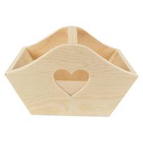 Panier en bois découpe coeur 15 x 10 x 9,5 cm