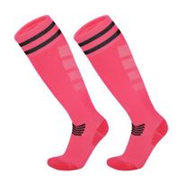 Ilgi futbolo kojinės vyrams ir moterims, tamprios, kompresinės, aukštos, dryžuotos, sportinės, futbolui, beisbolui, softballui pink
