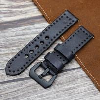 Vintage Cowhide Watch Strap 20mm 22mm 24mm Black Red Leather Watch Band Wrist Bracelet for Women Men Watchband Watch Accessories 20mm juoda