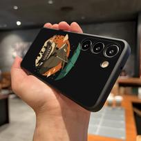 Cartoon T-Totoros Phone Case For Samsung A56 A36 A26 A16 A15 A25 A35 A55 A14 A34 A24 A54 Black Soft Shell Samsung A24 4G brown