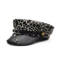 Harajuku Rivet Leopard Hat Punk Flat Top Cap Fashion Y2k Beret Hat  for Women
