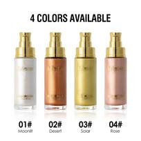 4pcs Body Shimmer Oil Set Liquid Highlighter 30ml Face and Body Luminizer Sparkle Glow Makeup Non-Sticky Moisturizing Shimmer Lotion 4pcs beige