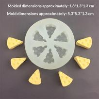 Cute Cheese Silicone Baking Mold Non-Stick Food Grade Reusable Tray for Fondant Cake Chocolate Candy DIY Pastry Craft A8 white