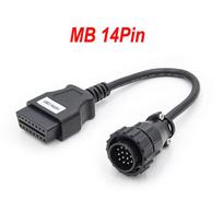 Benz 14pin To 16Pin MB 14 PIN OBD 2 Extension Cable Connector OBD To OBD2 Cable Adapter Car Truck OBDII Diagnostic Auto Tool 14 Pin gray
