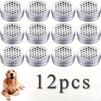 12-Pack Dog Sniffing Training Cans- Metal Training Box with Hole Lid, Durable Aluminum Cans for Pet Nose Training, Jumping Game and Interactive Toys 12 Pieces gray