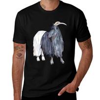 Ottilia the blackneck goat T-Shirt Ultra Soft Tee Top XS gray