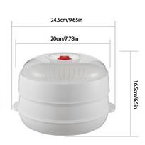 New Microwave Oven Special Steamer Steamed Bun Dumpling Container Steamed Rice Multi Layer Steamer Plastic Steamer Two Layers white