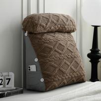 2025 Bedside Backrest and Neck Pillow: Pregnant Women’s Supportive Sofa and Bed Cushion for Reading Medium: 45x45x20cm Headrest + Triangle [Comfort] black