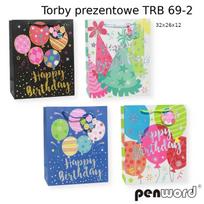 Maišelis dovanoms PENWORD TRB 69-2, 32x26x12cm Happy Birthday