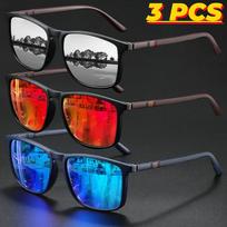 3PCS Polarized Sunglasses UV400 Protection Men's Women's Anti-Glare Eyewear for Driving Fishing Beach Sports red