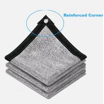 Sun Shade Sail Waterproof Outdoor Mesh Aluminet Tarpaulin Fabric with Grommets for Patio Garden 2mx3m black