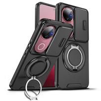 For Vivo V50 Case Vivo V50e Cover Vivo V50 Magnetic Ring Armor Slide Camera Lens Case Magsafe Wireless Charge Cover vivo V50 black