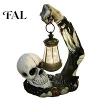 Zombių Žemės Skaldytojų Dekoracijos Helovinas Baisus Zombis/Skeletas Žibintas Statulėlė, Dervos Siaubo Figūrėlės Dekoras, Apšviečiama Patalpų Baisi Stalo B gray
