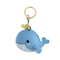 Whale Shaped Key Tag Ring Antirust GPS Case Cover Cute Access Card Holder  For Keys Bag Wallet mėlyna