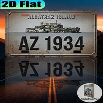 Alkatrazas AZ Retro D plokščio spaudimo numerio plokštelės stiliaus metalinis skardinis ženklas Istorinės kalėjimo salos tematikos dekoratyvinis aliuminis 15x30cm(5.9x7.8inch) gray