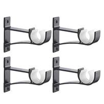 4Pcs Aluminum Alloy Double Curtain Rod Bracket Holder Set Hanging Curtain Bracket Window Track Holder For Bedroom And Home Use