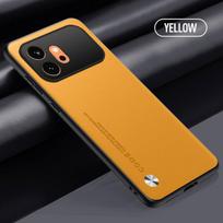 For Honor 600 Pro Case Hard Matte Luxury Vegan Leather Anti Fingerprint Phone Protect Case For Honor 600 Shell Shockproof Bumper Honor 600 geltona