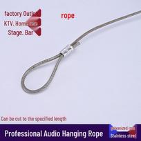 Adjustable Anti-Fall Safety Rope for Stage Light & Sound Equipment - Stainless Steel, Plastic-Coated Wire 4mm safety rope (1m) gray