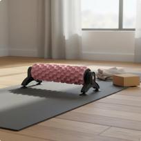 Foam Roller with Stand Muscle Soreness Relief Textured 3D Elevated Points Fitness Pink Wolf Tooth gray