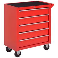 Rolling Cabinet, Tool Cabinet for Garage, Shed, Steel, 69L x 33W x 75H cm, Red 69 x 33 x 75 cm raudona