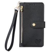 Leather Wallet Flip Case for Nothing Phone 3A 4A Pro Lite CMF Phone 2 Pro , Phone Cover Zipper Pocket, Wrist Strap, Heart Emblem Nothing CMF Phone 2 Pro juoda