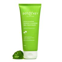 Dot & Key CICA Face Wash for Acne Prone Skin, 2% Salicylic Acid Face Wash with Green Tea | For Oily & Sensitive Skin | Sulphate Free Face Wash for M green