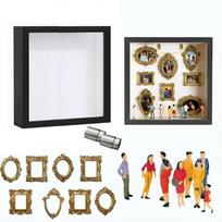 DIY Mini Museum Silhouette Box, Shadow Box Frame Display Case, Personalized Photo Shadow Boxes Display A black