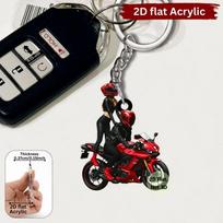 Motociklininko raštas Motociklo raktų pakabukas Akrilinis motociklo grandinėlės pakabukas Automobilio raktų priedai Red gray