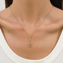 Adjustable Sports Badminton Racket Table Tennis Racket Y-Shaped Chain Pendant Necklaces For Women Trendy Sporty Jewelry Gift A9 brown