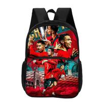 with Front Pocket Backpack Ronaldo Students Football Star Backpack for Girls Boys Bookbag CR Travel  Kids School Bags