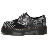 Dr. Martens Leather 3 Eyelet Lace-Up Low Top Casual Shoes Unisex Casual Shoes Black Gray 27695001 37 gray