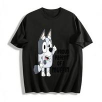 Proud Parent Of A Muffin Bluey Themed Cartoon Family Tee Pure cotton T-shirt XXS black