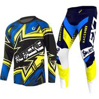 motokroso pavarų komplektas vaikams 4 5 6 7 8 9 10 11 12 13 metų Jaunimas vaikas Motociklas berniukas Mergaitė Jersey Pant Kits lenktyninis kostiumas Visureigis Enduro MX MTB XXL-28 blue