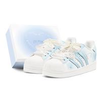 Adidas Originals Superstar 2 Skateboard Shoes Women's Low Top White/Blue JH9976(Team1655-S-BOX) 38⅔ white