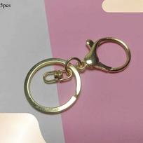 5Pcs/set  Keychain Ring Chain Metal Pendant Lobster Buckle Three-piece Set with 8 Characters Color Retention Plated DIY Jewelry Accessories gray