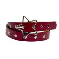 Cool PU Leather Star Rivet Belt Spicy Girl Gothic Men Belt Chain Decorative Hip Hop Y2K Belt Unisex raudona