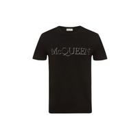 Alexander McQueen Logo Embroidered T Shirt 649876-QQZ56-0901 M juoda