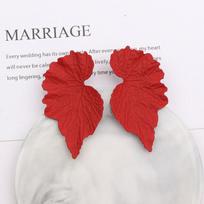 Fashion Geometric Gold Color Ginkgo Biloba Leaf Shape Drop Earring Creative Personality Simple Punk Woman Dangle Earring Jewelry red
